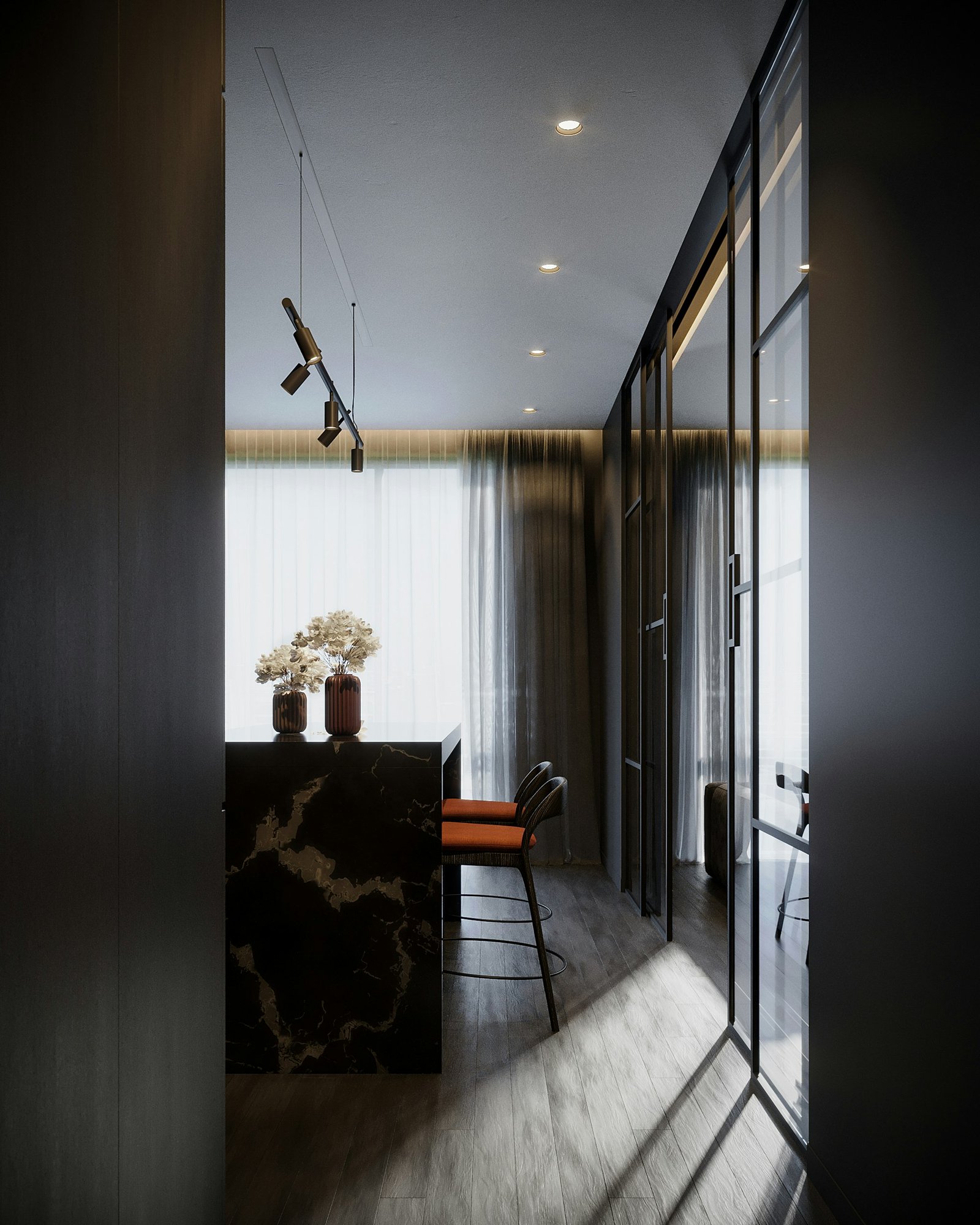 Couloir vers la salle de bain