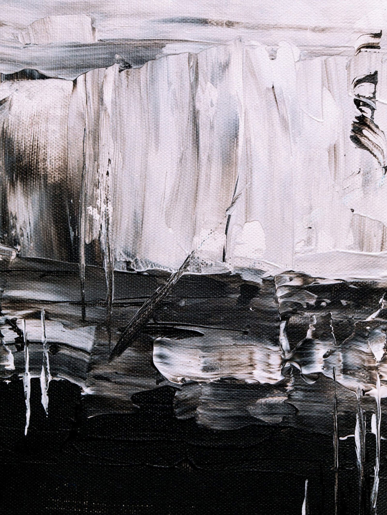 Mouvement, toile acrylique en noir et blanc